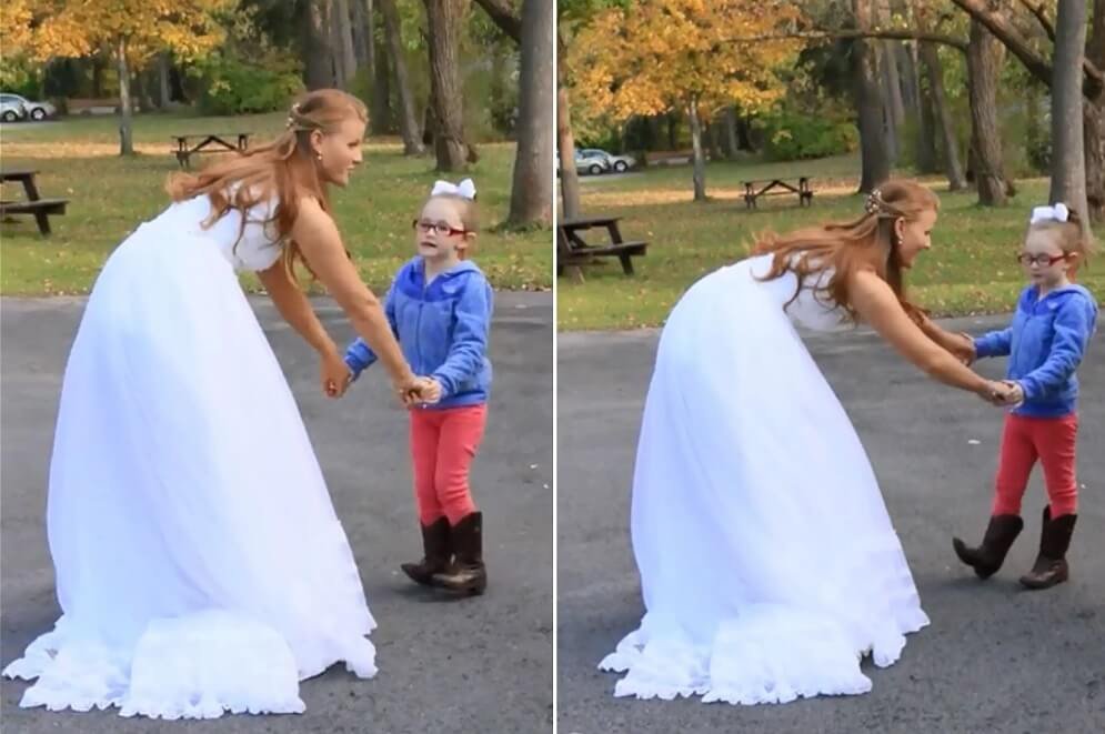 Az 5 éves autista kislány félbeszakította az esküvői fotózást, mert azt hitte, hogy a menyasszony Hamupipőke
